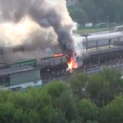 На станции «Выхино» произошел крyпный пожар