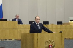 Путин выступил на пленарном заседании Госдумы