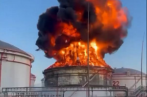Нефтебаза в Краснодарском крае загорелась в результате атаки беспилотника