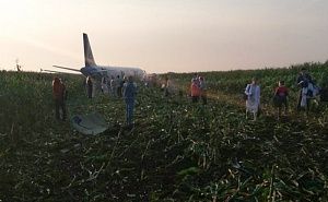 Пассажирский самолет экстренно сел в поле под Москвой