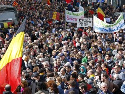 В Брюсселе прошёл антитеррористический марш