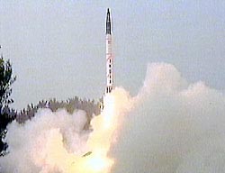 Индия испытала баллистическую  ракету
