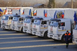 Первый в этом году гумконвой из России прибыл в Донбасс Первый в этом году гумконвой из России прибыл в Донбасс