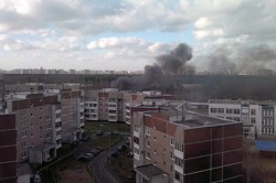 В Москве упал вертолет В Москве упал вертолет