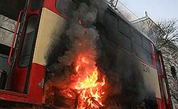 В Москве сгорел трамвай