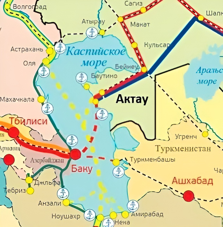 порты и основные артерии в Каспийском бассейне.jpg