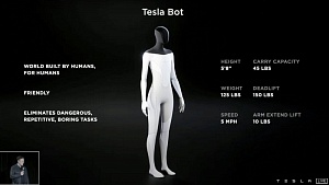 Маск анонсировал появление андроида Tesla Bot Маск анонсировал появление андроида Tesla Bot