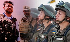 Украинские военные и Зеленский 