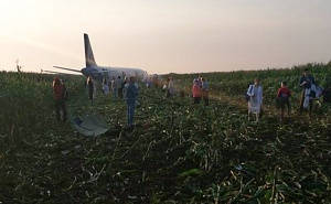 Пассажирский самолет экстренно сел в поле под Москвой Пассажирский самолет экстренно сел в поле под Москвой